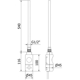 Mexen Hades elektrický radiátor 1200 x 500 mm, 600 W, bílý - W104-1200-500-2600-20
