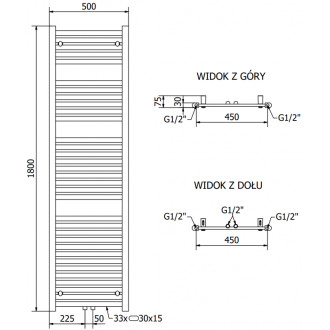 Mexen Hades elektrický radiátor 1800 x 500 mm, 900 W, bílý - W104-1800-500-2900-20