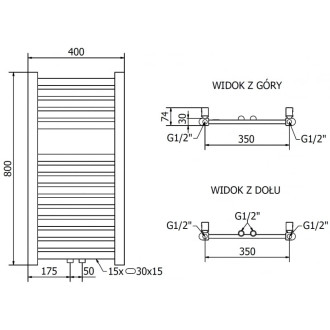 Mexen Hades elektrický radiátor 800 x 400 mm, 300 W, zlatý - W104-0800-400-2300-50