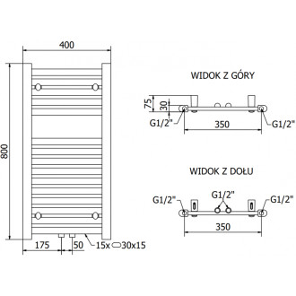 Mexen Hades elektrický radiátor 800 x 400 mm, 300 W, antracit - W104-0800-400-2300-66