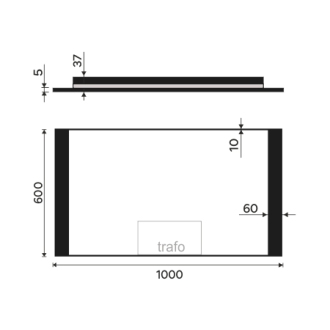 Nimco ZPC 41004-90 Černé LED zrcadlo 1000x600