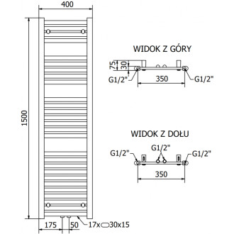 Mexen Hades elektrický radiátor 1500 x 400 mm, 600 W, antracit - W104-1500-400-2600-66