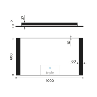 Nimco ZPC 41004V-90 Černé LED zrcadlo 1000x600 s dotykovým senzorem
