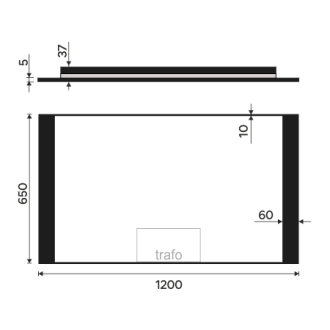 Nimco ZPC 41006-90 Černé LED zrcadlo 1200x650