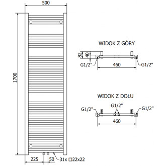 Mexen Pluton elektrický radiátor 1700 x 500 mm, 900 W, bílý - W106-1700-500-2900-20