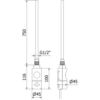 Mexen Pluton elektrický radiátor 1700 x 600 mm, 900 W, bílý - W106-1700-600-2900-20