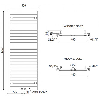 Mexen Pluton elektrický radiátor 1200 x 500 mm, 600 W, černý - W106-1200-500-2600-70