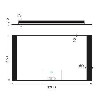 Nimco ZPC 41006V-90 Černé LED zrcadlo 1200x650 s dotykovým senzorem