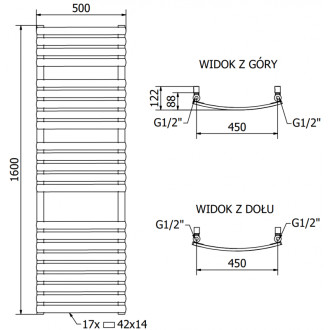 Mexen Bachus elektrický radiátor 1600 x 500 mm, 900 W, černý - W109-1600-500-2900-70
