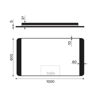 Nimco ZPC 42004-90 Černé LED zrcadlo 1000x600