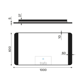 Nimco ZPC 42004V-90 Černé LED zrcadlo 1000x600 s dotykovým senzorem
