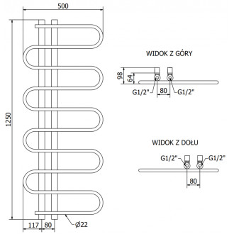 Mexen Kiso elektrický radiátor 1200 x 500 mm, 300 W, černý - W114-1250-500-2300-70