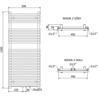 Mexen Sol elektrický radiátor 1200 x 500 mm, 600 W, černý - W125-1200-500-2600-70