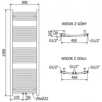 Mexen Ares elektrický radiátor 1500 x 500 mm, 600 W, černý - W102-1500-500-6600-70