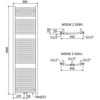 Mexen Ares elektrický radiátor 1800 x 500 mm, 900 W, černý - W102-1800-500-6900-70