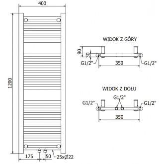 Mexen Mars elektrický radiátor 1200 x 400 mm, 400 W, bílý - W110-1200-400-6400-20