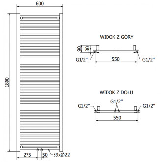 Mexen Mars elektrický radiátor 1800 x 600 mm, 900 W, bílý - W110-1800-600-6900-20