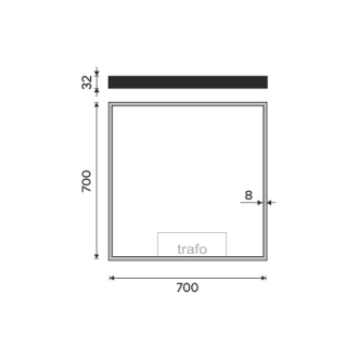 Nimco ZPC 13077-90 Černé LED zrcadlo 700x700