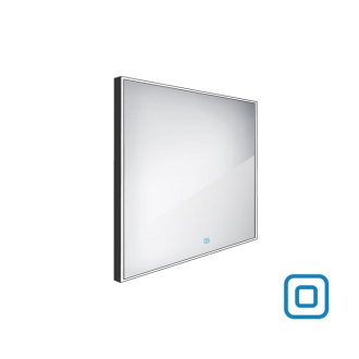 Nimco ZPC 13077V-90 Černé LED zrcadlo 700x700 s dotykovým senzorem