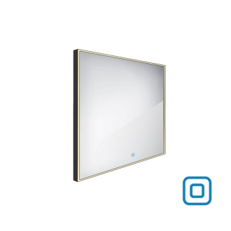 Nimco ZPC 13077V-90 Černé LED zrcadlo 700x700 s dotykovým senzorem