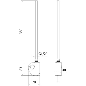 Elektrická topná tyč s termostatem FA-D 300W - bílá W950-0300-20