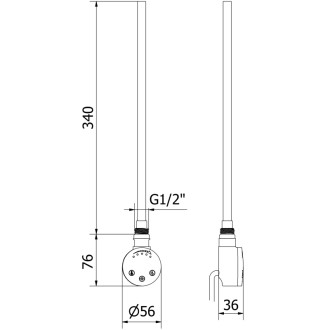 Elektrická topná tyč s termostatem FA-O 300W - bílá W951-0300-20