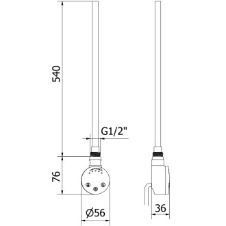 Elektrická topná tyč s termostatem FA-O 600W - bílá W951-0600-20