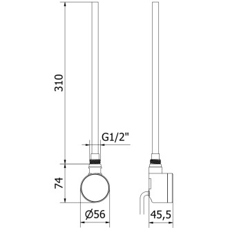 Elektrická topná tyč s termostatem FA-D22 300W - bílá W955-0300-20