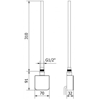 Mexen FA-05W topná tyč 300 W, černý - W958-0300-70