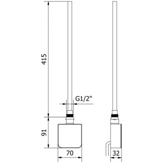 Mexen FA-05W topná tyč 450 W, černý - W958-0450-70