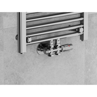 Mexen G00 úhlový/přímý termostatický set s krytem R, Duplex, DN50, chrom - W908-900-905-01