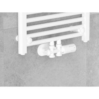 Mexen G05 termostatická sada hranatá/rovná, Duplex, DN50, bílá - W908-958-20
