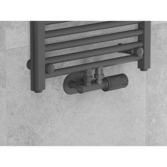 Mexen G05 úhlový termostatický set s krytem R, Duplex, DN50, antracit - W907-958-905-66
