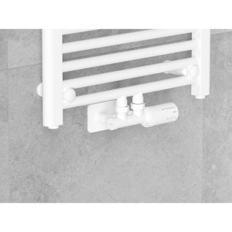 Mexen G05 úhlová termostatická sada s krytem S, Duplex, DN50, bílá - W907-958-910-20