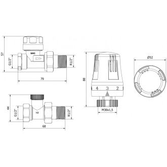 Mexen G01 přímý termostatický set, nikl - W914-012-918-01