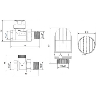 Mexen G03 přímý termostatický set, nikl - W914-012-938-01