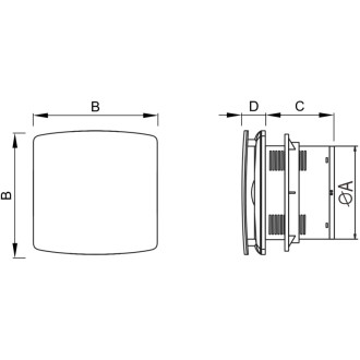 Mexen AXS 100 koupelnový ventilátor s časovačem, černý - W9601-100T-70