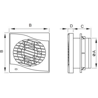Koupelnový ventilátor Mexen DXS 150, bílý - W9603-150-00