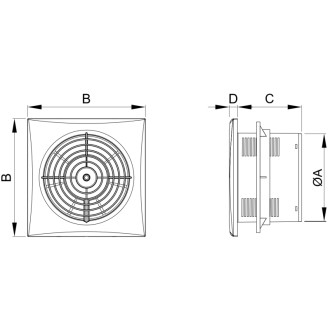 Koupelnový ventilátor Mexen WXS 150, bílý - W9606-150-00
