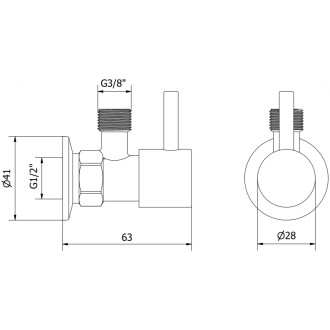 Mexen R1 rohový ventil pro baterii 1/2"x3/8", chrom - 79970-00