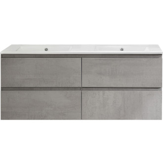 CERANO - Koupelnová skříňka pod umyvadlo Carole - betonově šedá - 138x48x45 cm