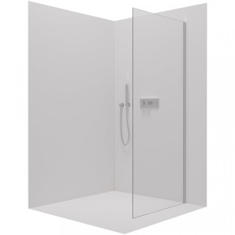 CERANO - Sprchová zástěna pro dveře Santoro - pravá - 6 mm - černá matná, mléčné sklo - 70x195 cm - jednodílná pevná