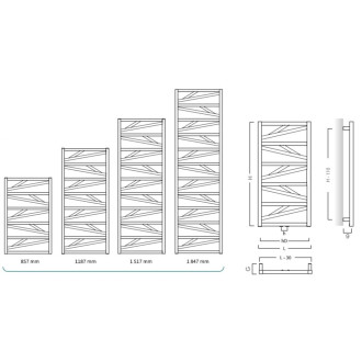 radiátor TRICK 430x1187 mm, C31 black mat,  RADTRK401231