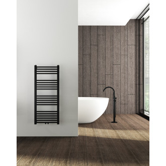 CERANO - Koupelnový radiátorový set Franko - kombinované výtápění, termo tyč - středové připojení 50 mm - 392W - černá matná - 1200x500 mm