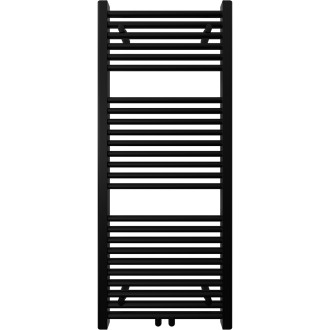 CERANO - Koupelnový radiátorový set Lincoln - ústřední vytápění - středové připojení 50 mm - 366W - černá matná - 1200x500 mm