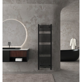 CERANO - Koupelnový radiátorový set Lincoln - ústřední vytápění - středové připojení 50 mm - 484W - černá matná - 1600x500 mm