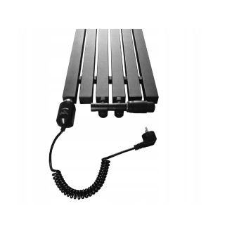CERANO - Koupelnový radiátorový set Pyricus - kombinované výtápění, termo tyč - středové připojení 50 mm - 721W - černá matná - 1800x290 mm