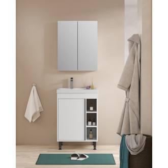 Koupelnová sestava s umyvadlem a zrcadlovou skříňkou Naturel Lucca 59x70x45 cm bílá lesk LUCCASET60W