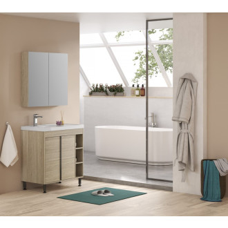 Koupelnová skříňka s umyvadlem Naturel Lucca 79x70x45 cm dub mat LUCCASET80D