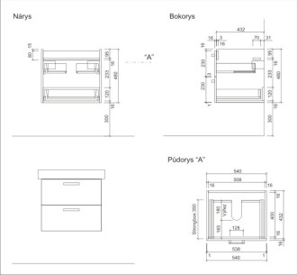 VARIO skrínka pod umyvadlo 60 cm bílá VARIODESK60ZBIBL